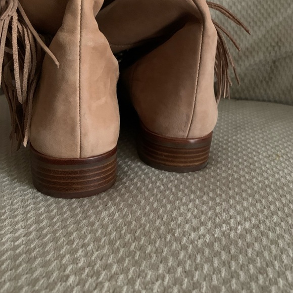 Tan Suede Fringe Boots - Picture 2 of 3
